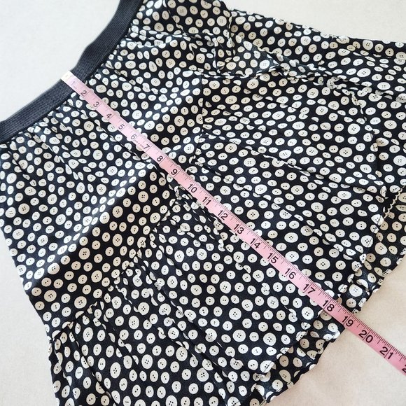 Anthropologie Maeve Ruffled Black and White Button Print Mini Skirt Size S - Picture 11 of 16